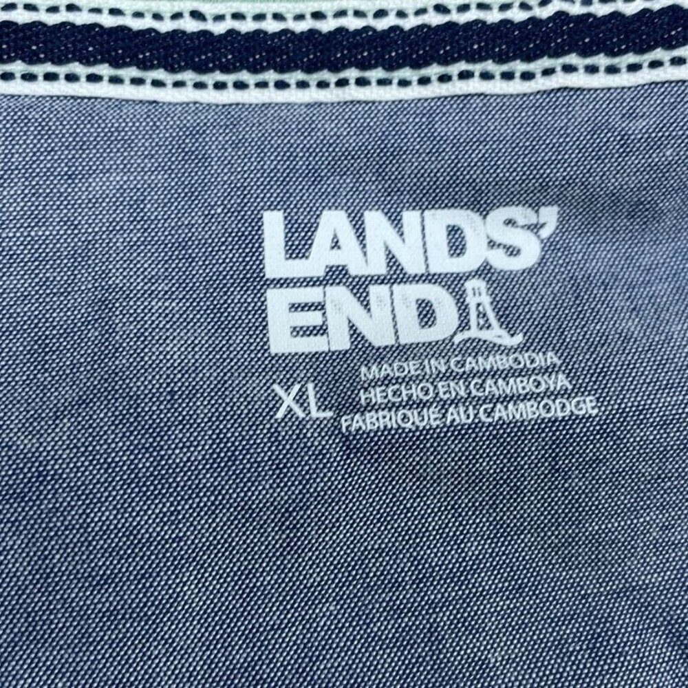 Lands End Mens Green XL T-Shirt Recycled Polyester Blend a0093 - Picture 2 of 8